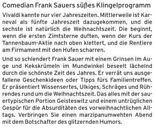 Ssser der Sauer nie klingelt