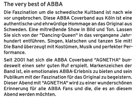 Agnetha, Die Abba Coverband